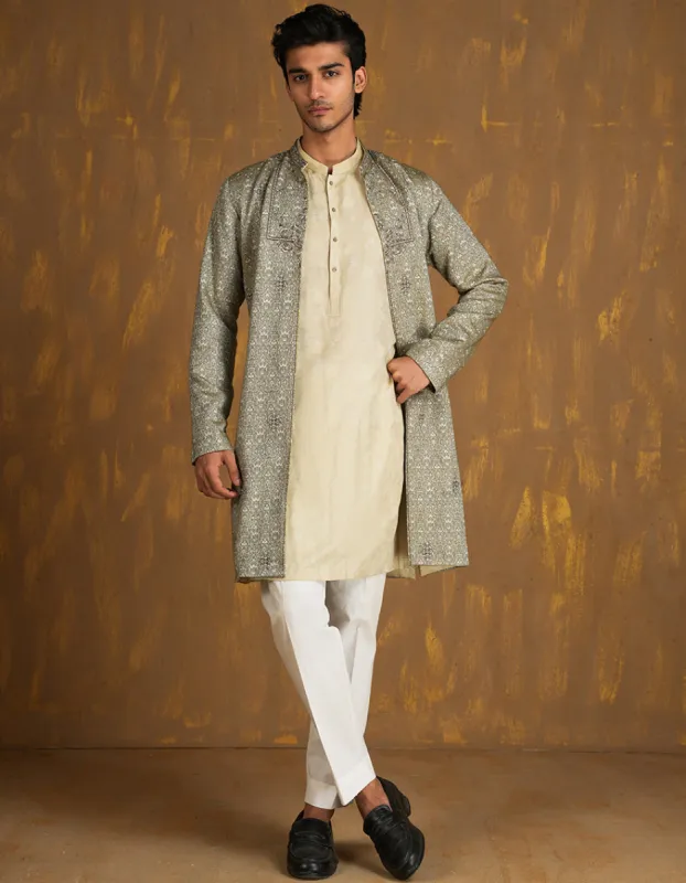 MINT GREEN BLENDED SPECIAL KURTA | JJK-SP-INR-CD-04-45513 sold by Junaid Jamshed