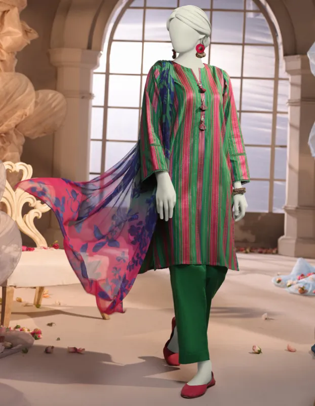 GREEN JACQUARD 3PC UNSTITCHED | JJLS-JW-CD-04-1705 sold by Junaid Jamshed