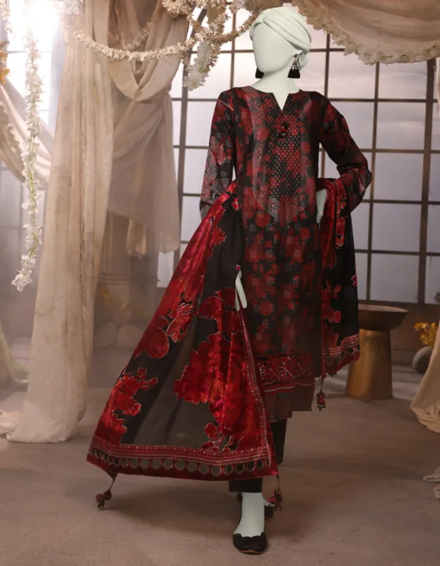 Black Jacquard 3Pc Unstitched | JJLS-JW-CD-04-1718 sold by Junaid Jamshed