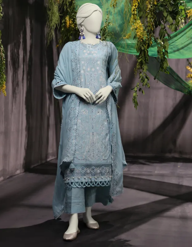BLUE JACQUARD 3PC UNSTITCHED | JJLS-JWU-CD-04-1778 sold by Junaid Jamshed