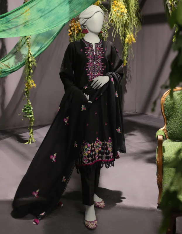 Black Jacquard 3Pc Unstitched | JJLS-JWU-CD-04-1780 sold by Junaid Jamshed