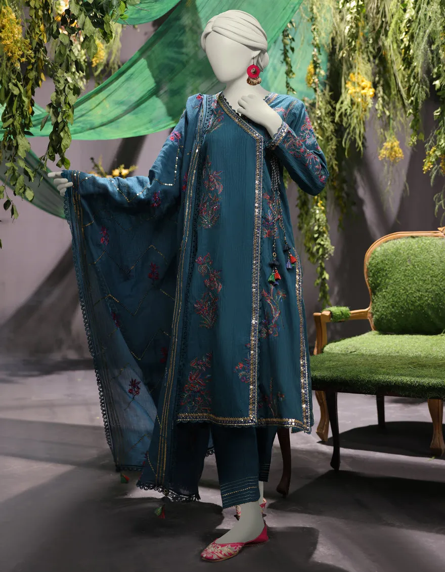Green Jacquard 3Pc Unstitched | JJLS-JWU-CD-04-1782 sold by Junaid Jamshed