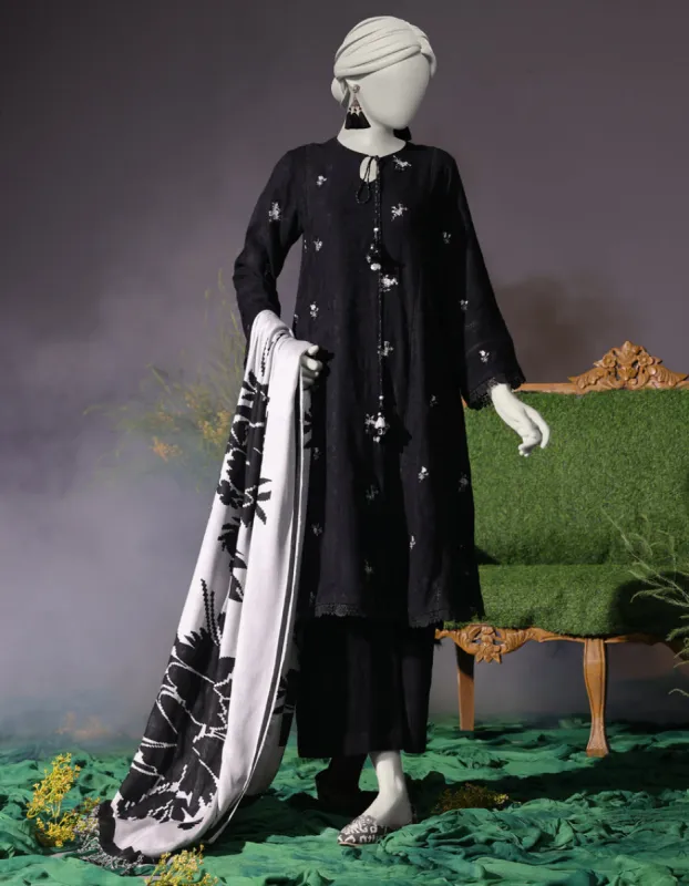 BLACK VISCOSE 3PC UNSTITCHED | JJLS-JWU-CD-04-1792 sold by Junaid Jamshed