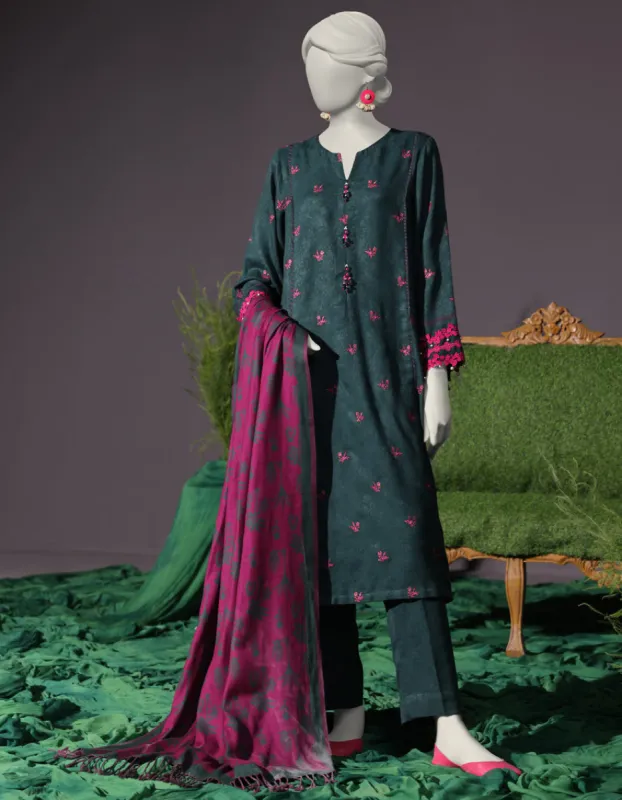 Green Viscose 3Pc Unstitched | JJLS-JWU-CD-04-1794 sold by Junaid Jamshed