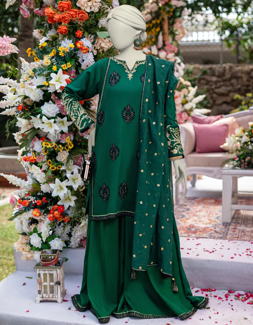 Green Khaddi 3Pc Stitched | JJPW-JPS-CD-04-3943 sold by Junaid Jamshed