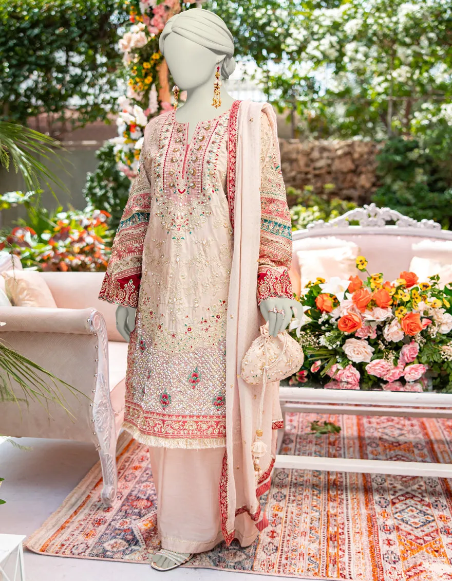 Beige Raw Silk 3Pc Stitched | JJPW-JPS-CD-04-3946 sold by Junaid Jamshed