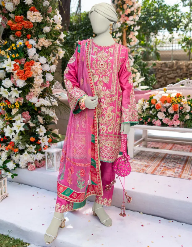 PINK RAW SILK 3PC STITCHED | JJPW-JPS-CD-04-3948 sold by Junaid Jamshed