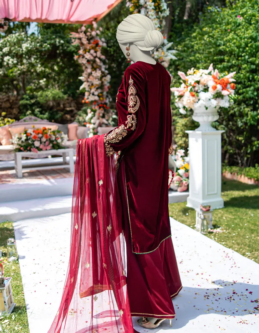 MAROON VELVET 3PC STITCHED | JJPW-JPS-CD-04-3960 sold by Junaid Jamshed product image thumbnail 2