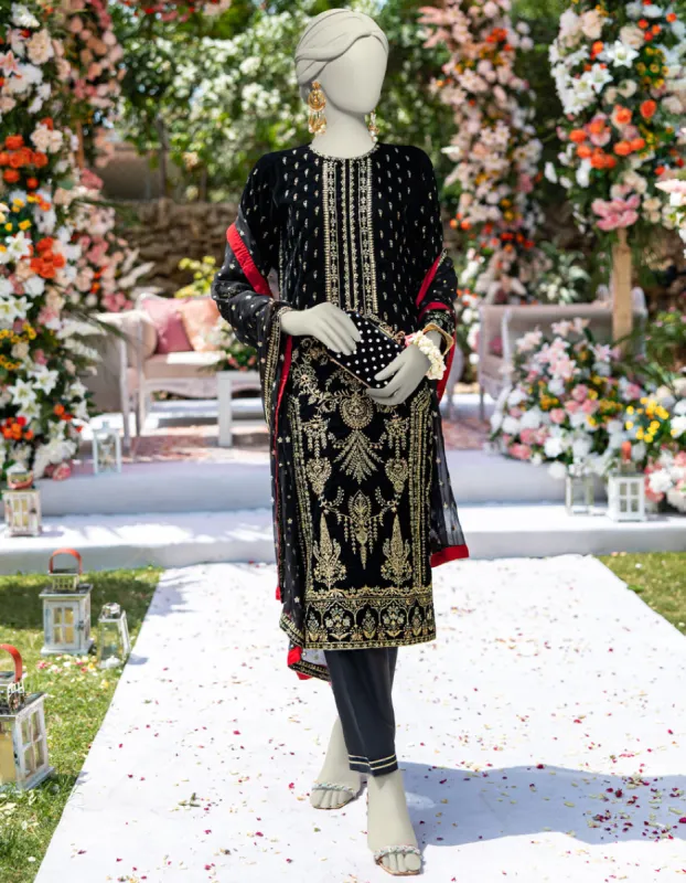 BLACK VELVET 3PC STITCHED | JJPW-JPS-CD-04-3962 sold by Junaid Jamshed