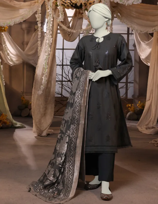 Grey Dyed 3Pc Stitched | JJPW-JW-CD-04-1730 sold by Junaid Jamshed