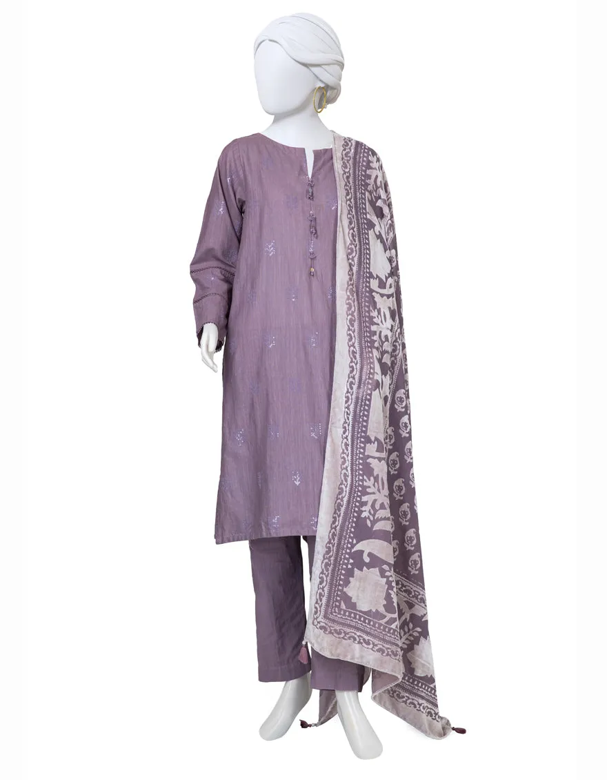 Lilac Dyed 3Pc Stitched | JJPW-JW-CD-04-1731 sold by Junaid Jamshed