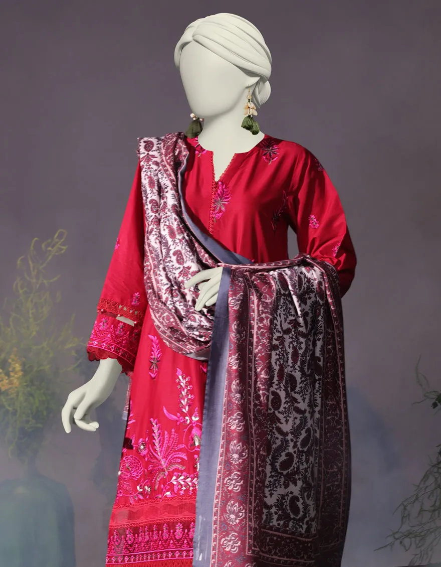 Maroon Cambric 3Pc Unstitched | JJLS-JW-CD-04-1740 sold by Junaid Jamshed product image thumbnail 2