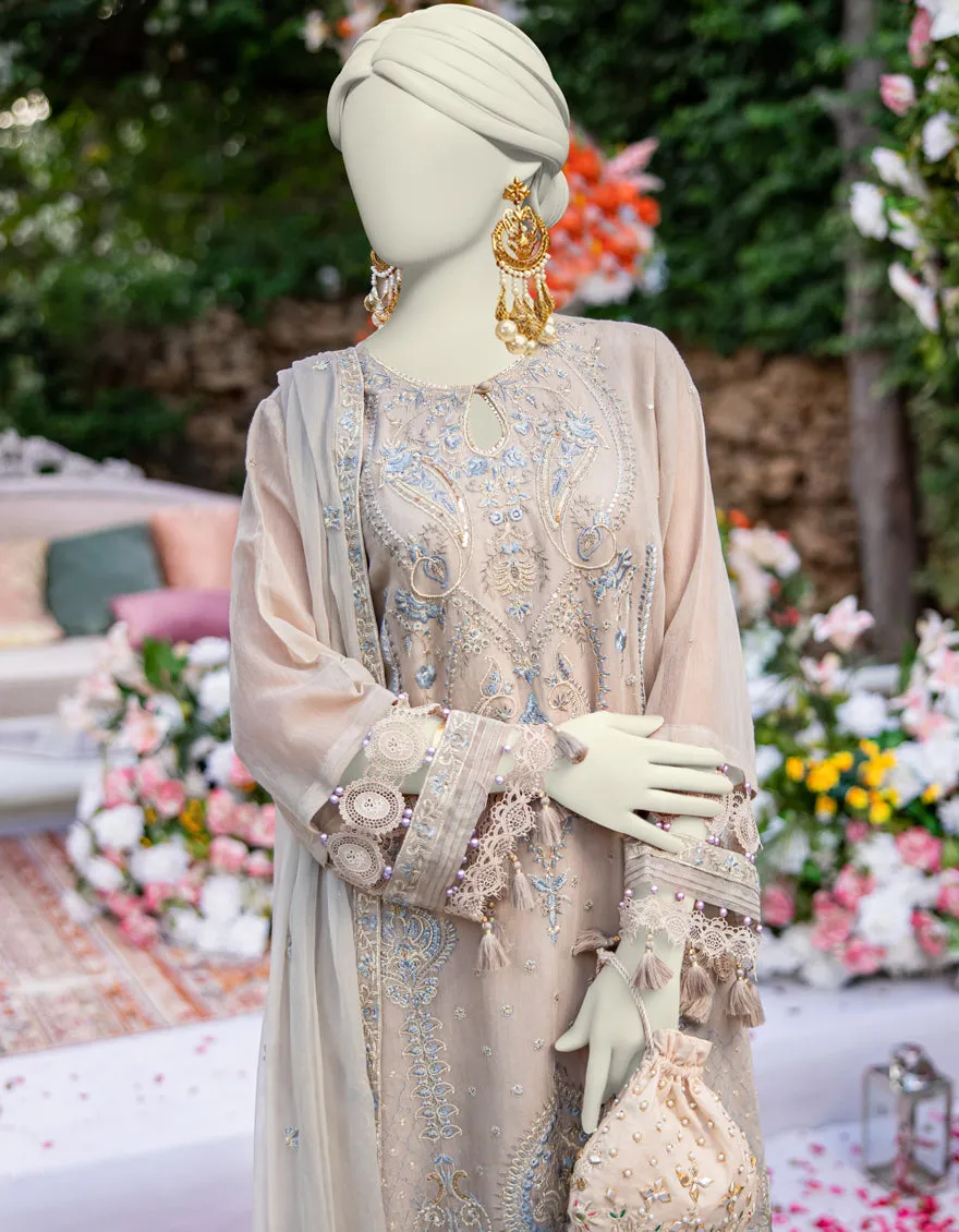 BEIGE NET 3PC UNSTITCHED | JJLS-JFU-CD-04-720 sold by Junaid Jamshed product image thumbnail 4