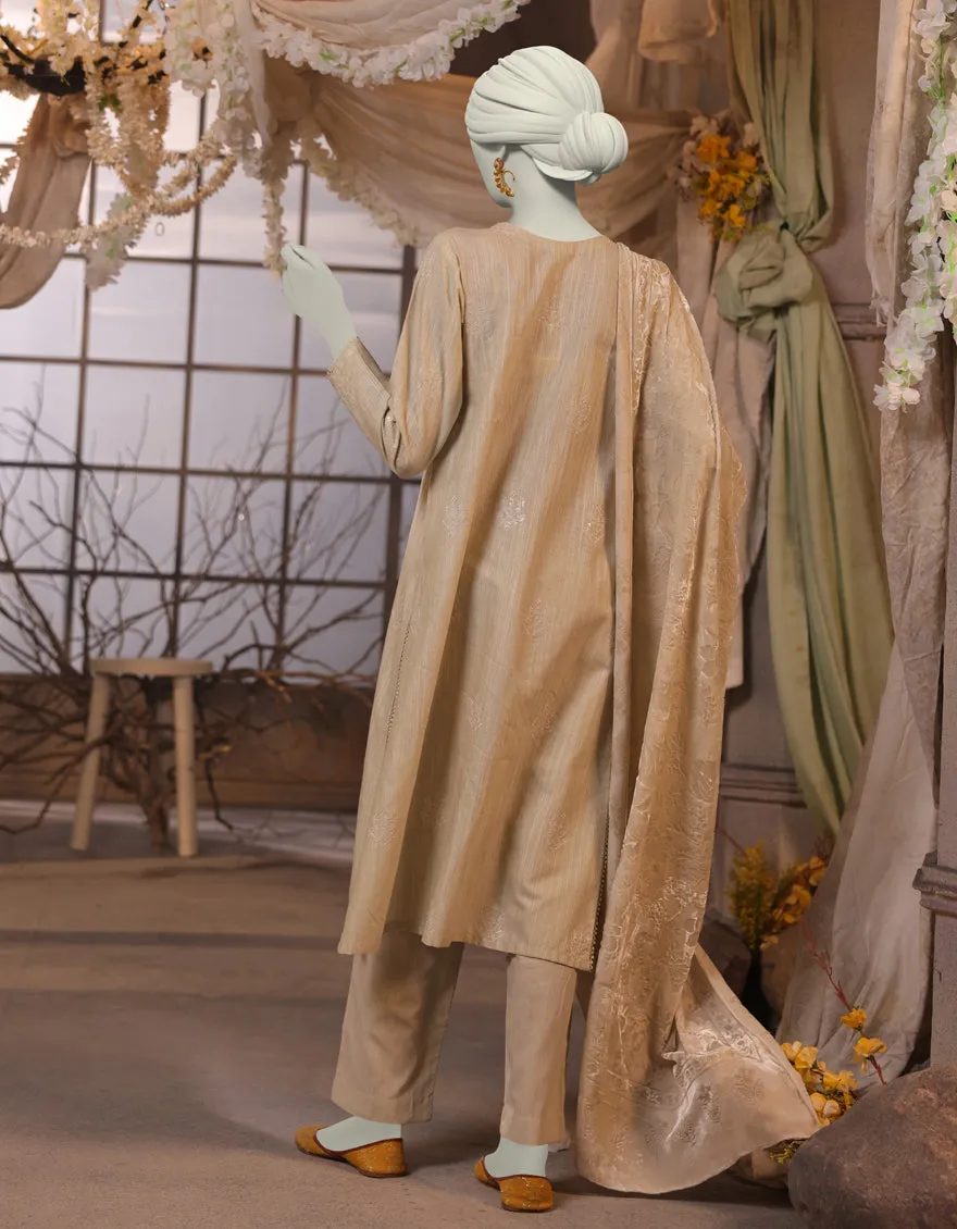 CREAM SLUB 3PC UNSTITCHED | JJLS-JW-CD-04-1733 sold by Junaid Jamshed product image thumbnail 2