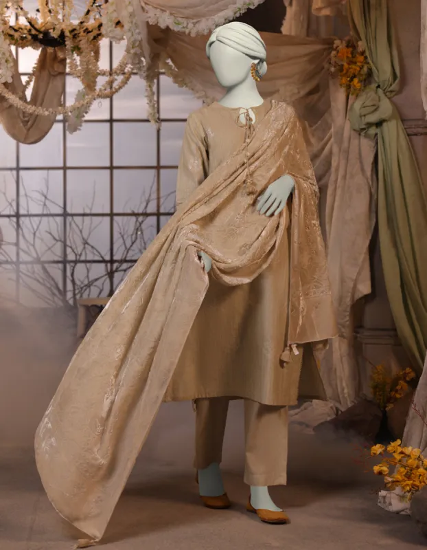 CREAM SLUB 3PC UNSTITCHED | JJLS-JW-CD-04-1733 sold by Junaid Jamshed