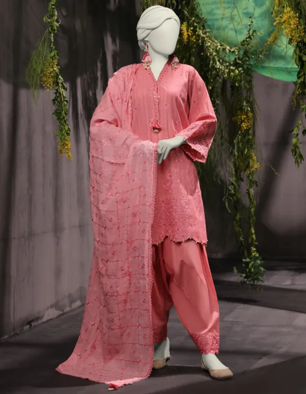 PINK JACQUARD 3PC UNSTITCHED | JJLS-JWU-CD-04-1783 sold by Junaid Jamshed