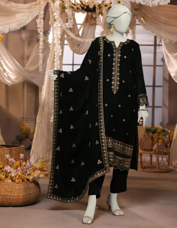 Green 3Pc Unstitched | JJLS-JWU-CD-04-1784 sold by Junaid Jamshed