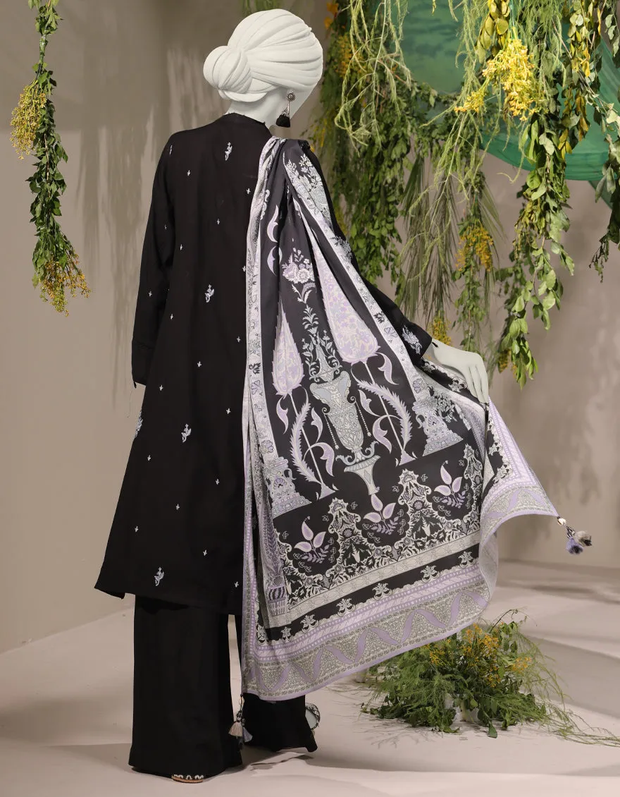 Black Linen 3Pc Unstitched | JJLS-JWU-CD-04-1798 sold by Junaid Jamshed product image thumbnail 2