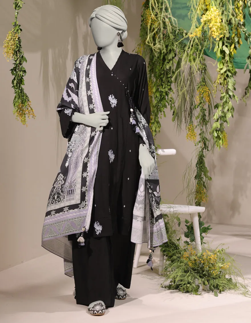 Black Linen 3Pc Unstitched | JJLS-JWU-CD-04-1798 sold by Junaid Jamshed