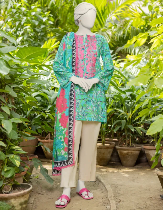 Multicolor Lawn 2Pc Unstitched | JJLS-JW2-CD-04-7012 made by Junaid Jamshed