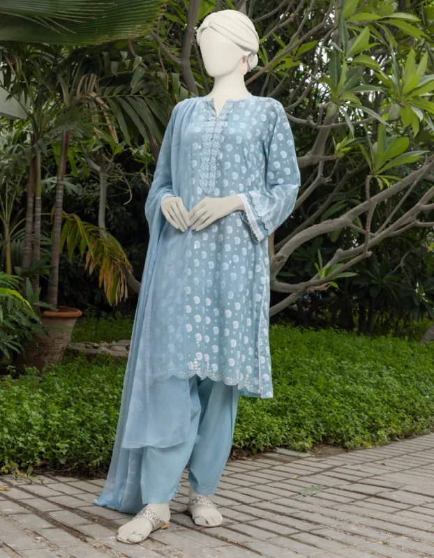 BLUE LAWN 3PC UNSTITCHED | JJLS-JPW-CD-04-024 sold by Junaid Jamshed