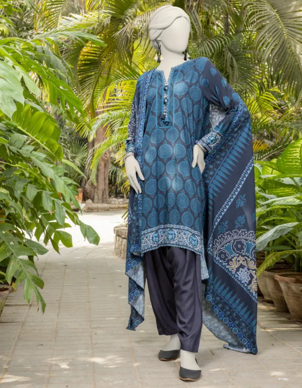 BLACK VISCOSE 3PC UNSTITCHED | JJLS-JPW-CD-04-018 sold by Junaid Jamshed