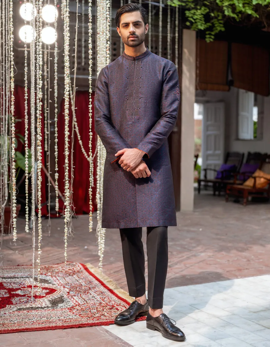 DEEP PURPLE BLENDED SPECIAL KURTA | JJK-SP-CD-04-48126 sold by Junaid Jamshed