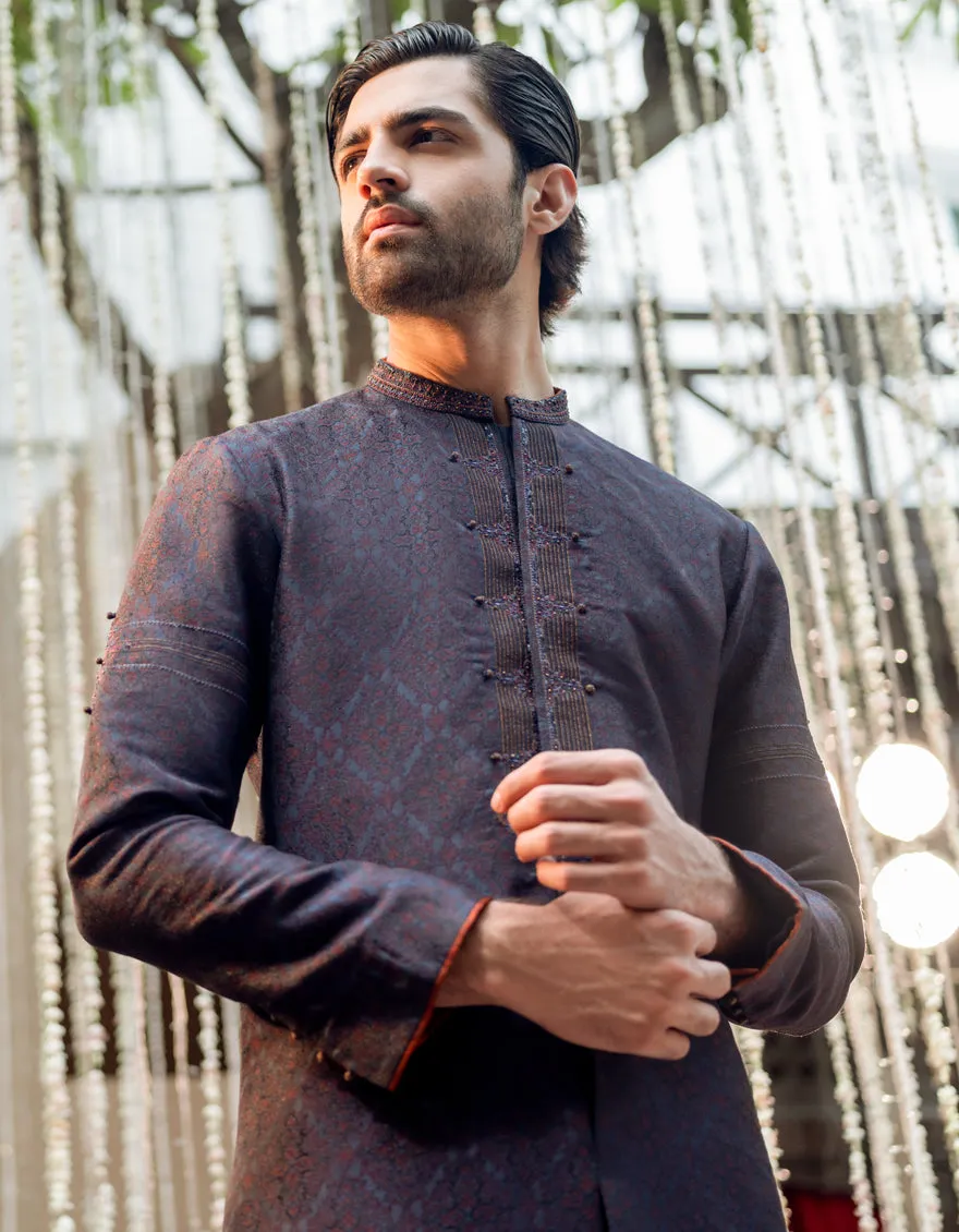 DEEP PURPLE BLENDED SPECIAL KURTA | JJK-SP-CD-04-48126 sold by Junaid Jamshed product image thumbnail 4