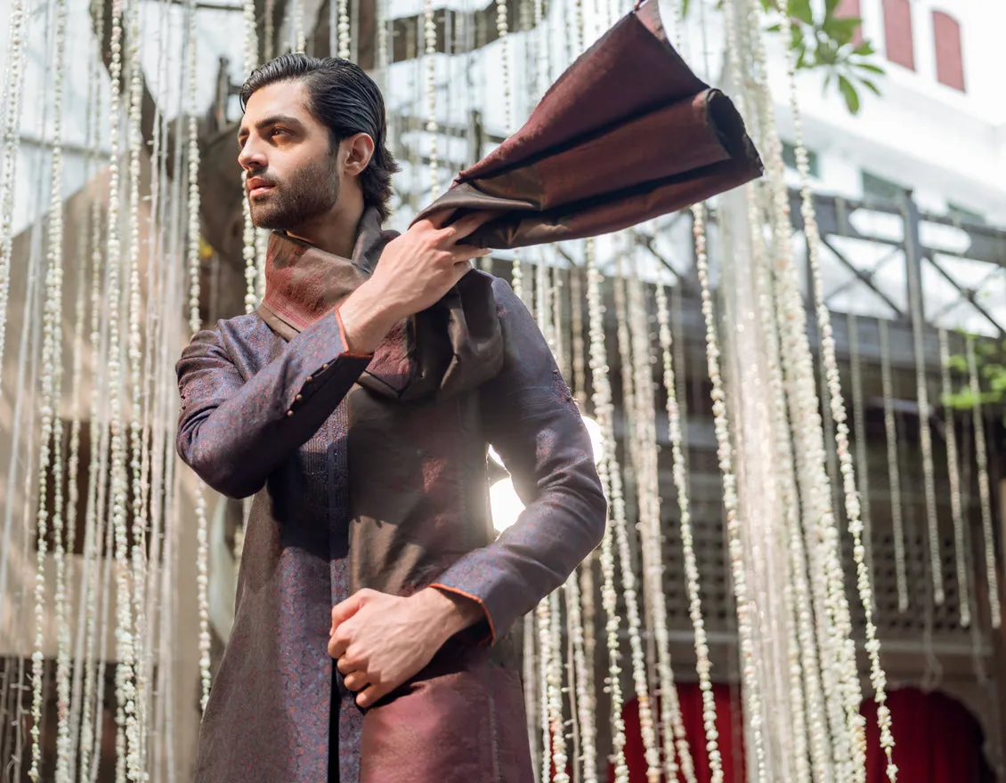 DEEP PURPLE BLENDED SPECIAL KURTA | JJK-SP-CD-04-48126 sold by Junaid Jamshed product image thumbnail 3
