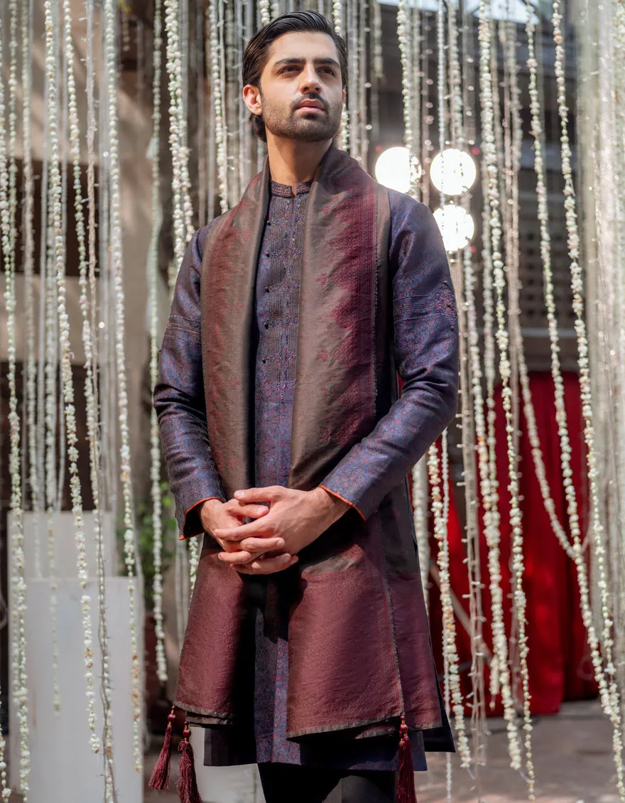 DEEP PURPLE BLENDED SPECIAL KURTA | JJK-SP-CD-04-48126 sold by Junaid Jamshed product image thumbnail 2