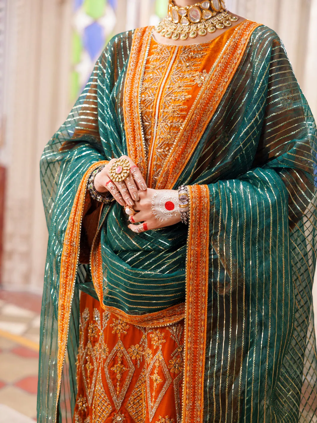 MUSTARD VELVET 3PC STITCHED | AL-3PS-LS-CD-04-496 sold by Junaid Jamshed product image thumbnail 3