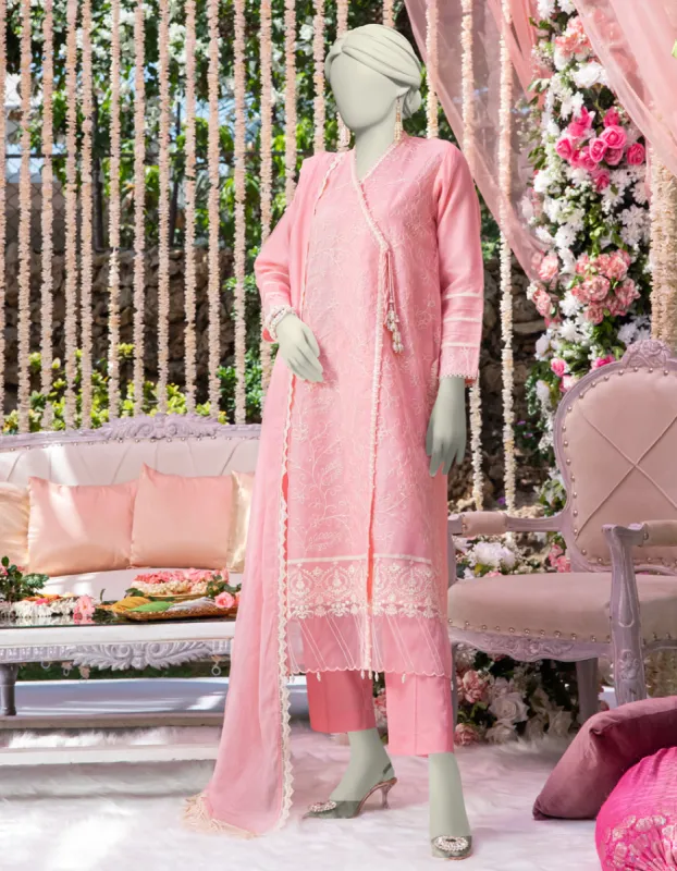 PEACH ORGANZA 3PC STITCHED | JJPW-JW-CD-04-1792 sold by Junaid Jamshed