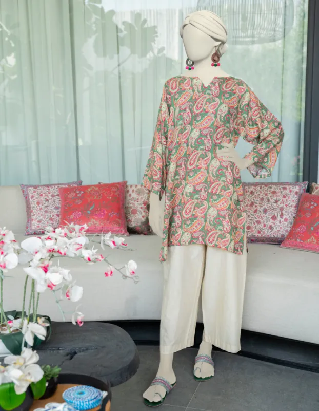 GREEN KHADDI KURTI | JJLK-JWS-CD-04-3078 sold by Junaid Jamshed