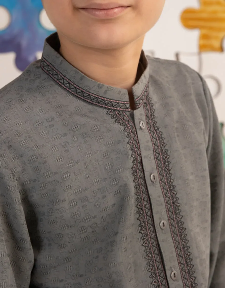 ASH GREY BLENDED KURTA | JCK-CD-04-39171 sold by Junaid Jamshed product image thumbnail 3