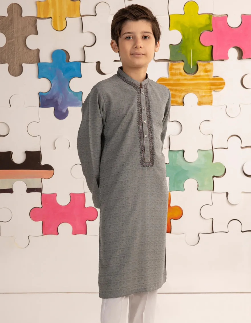 ASH GREY BLENDED KURTA | JCK-CD-04-39171 sold by Junaid Jamshed product image thumbnail 2