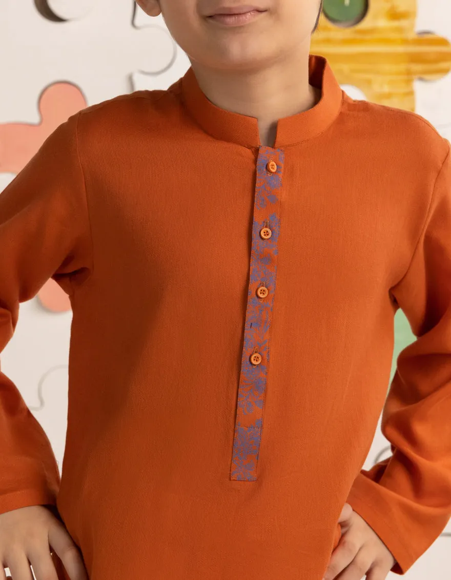 ORANGE COTTON KURTA | JCK-CD-04-39179 sold by Junaid Jamshed product image thumbnail 2