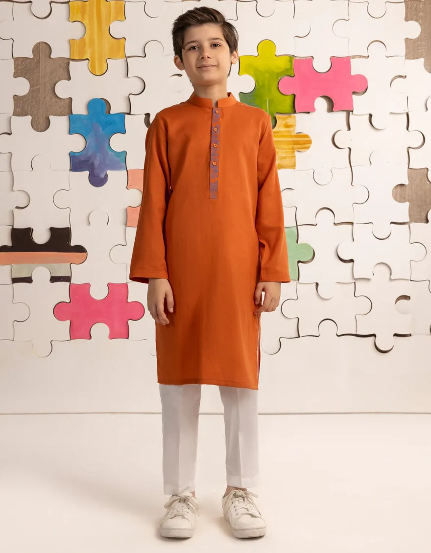 ORANGE COTTON KURTA | JCK-CD-04-39179 sold by Junaid Jamshed product image thumbnail 3