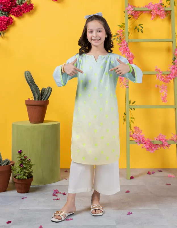 MINT BLUE DOBBY KURTI | JGLK-JK-CD-04-6001 sold by Junaid Jamshed