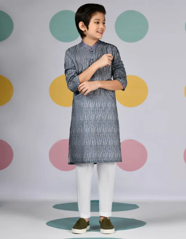 BLUISH GREY COTTON KURTA | JCK-CD-04-90459 sold by Junaid Jamshed