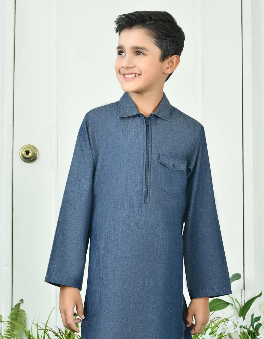 BLUE COTTON KURTA | JCK-CD-04-34697 sold by Junaid Jamshed product image thumbnail 2