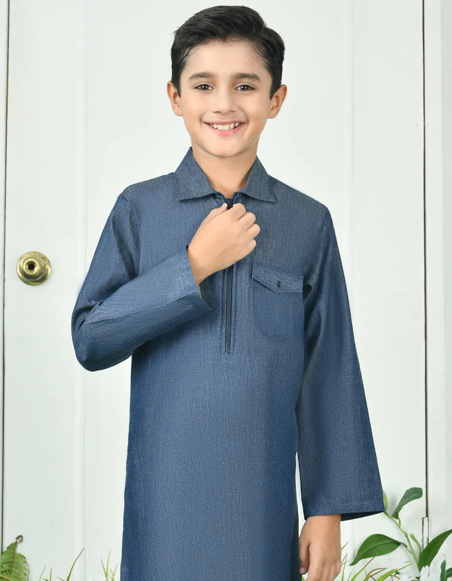 BLUE COTTON KURTA | JCK-CD-04-34697 sold by Junaid Jamshed product image thumbnail 3