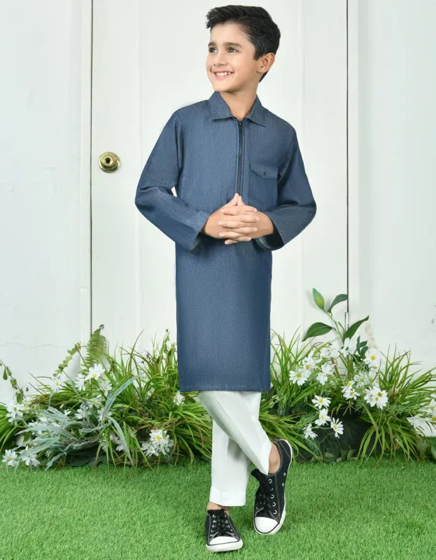 BLUE COTTON KURTA | JCK-CD-04-34697 sold by Junaid Jamshed