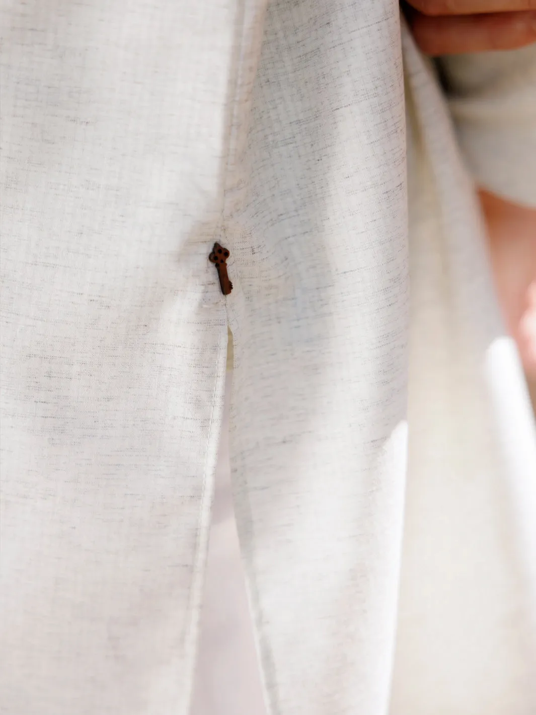 CREAM BLENDED KURTA | AL-K-1223/AM-6194D sold by Junaid Jamshed product image thumbnail 4