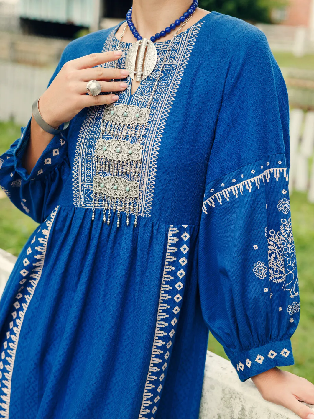 BLUE LINO KARA KURTI | AL-LK-1045/FB-1045A sold by Junaid Jamshed product image thumbnail 3