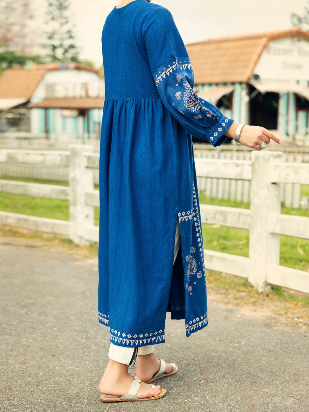 BLUE LINO KARA KURTI | AL-LK-1045/FB-1045A sold by Junaid Jamshed product image thumbnail 2