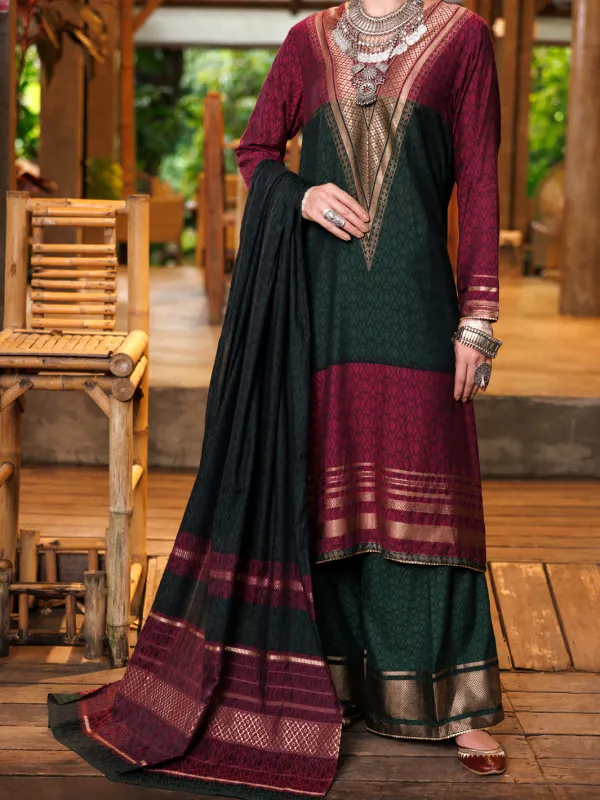 MULTICOLOR YARN DYED JACQUARD 3PC UNSTITCHED | ALP-3PS-2023 FB-2023A sold by Junaid Jamshed