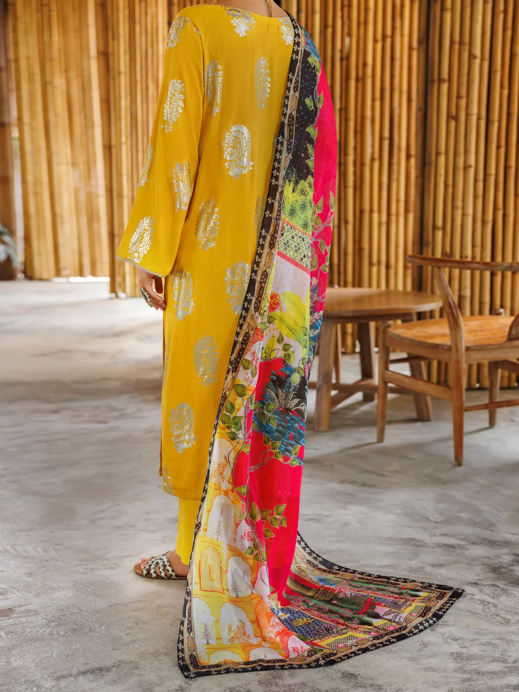 YELLOW 3PC UNSTITCHED | ALP-3PS-2042 FB-2042A sold by Junaid Jamshed product image thumbnail 2
