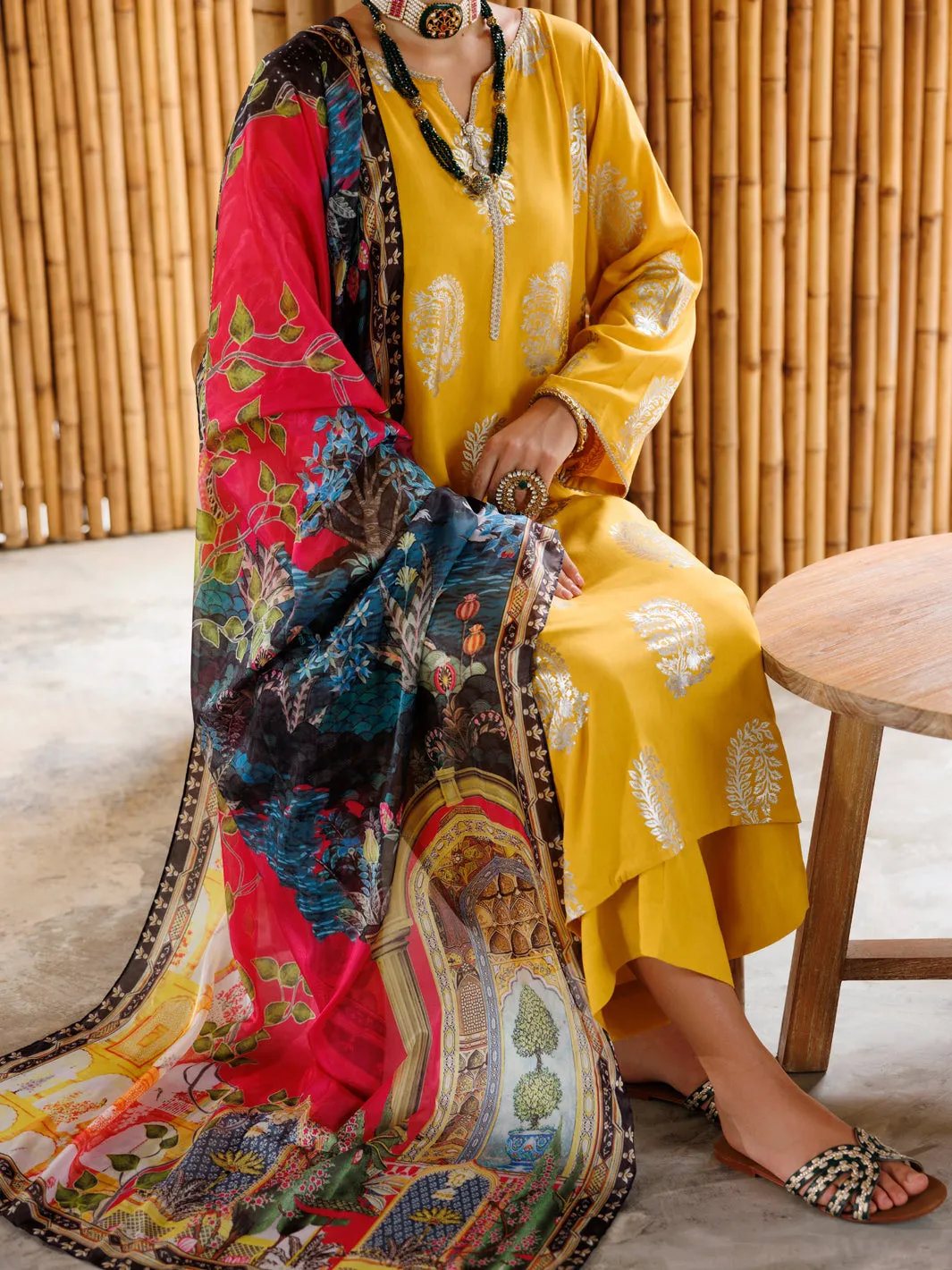 YELLOW 3PC UNSTITCHED | ALP-3PS-2042 FB-2042A sold by Junaid Jamshed product image thumbnail 3