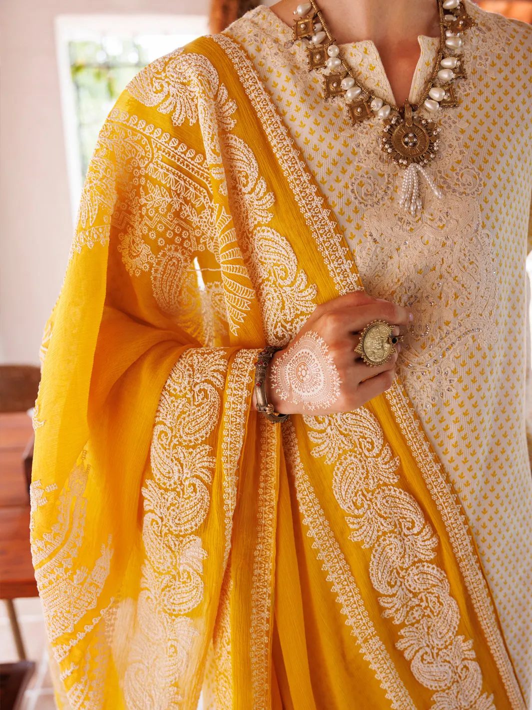 LEMON SQUARE DOBBY 3PC UNSTITCHED | ALP-3PS-2047 FB-2047A sold by Junaid Jamshed product image thumbnail 4