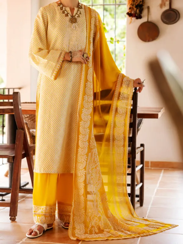 LEMON SQUARE DOBBY 3PC UNSTITCHED | ALP-3PS-2047 FB-2047A sold by Junaid Jamshed